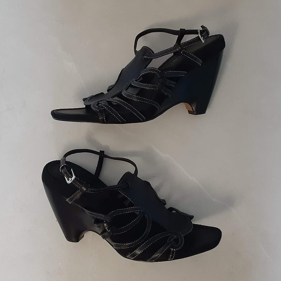 $5 LAST CALL! TAHARI ~ Leather Strappy Wedges - Picture 3 of 16